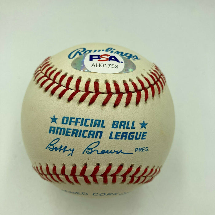 Beautiful Mickey Mantle Signed American League Baseball PSA DNA Graded MINT 9