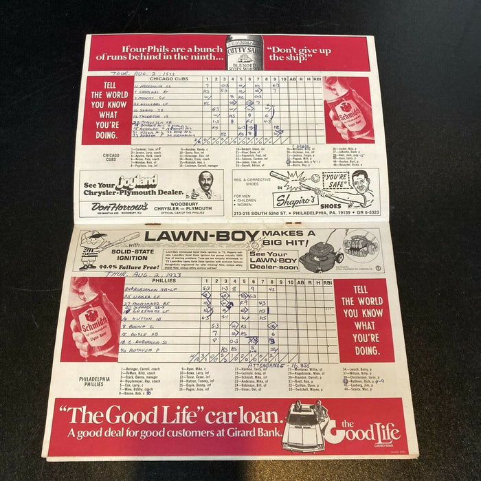Multi Signed 1973 Philadelphia Phillies Vintage Program