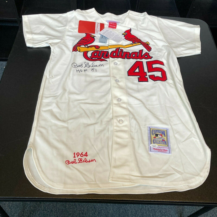 Bob Gibson HOF 1981 Signed Authentic 1964 St. Louis Cardinals