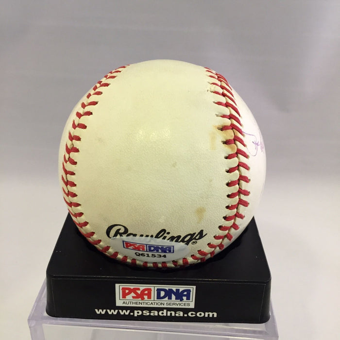 1988 Phil Rizzuto Ron Darling Broadcasters Signed Baseball Psa Dna Coa