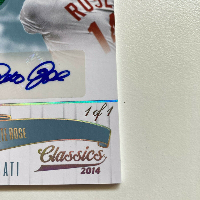 2014 Panini Pete Rose #1/1 Signed Game Used Jersey Patch Auto One Of One