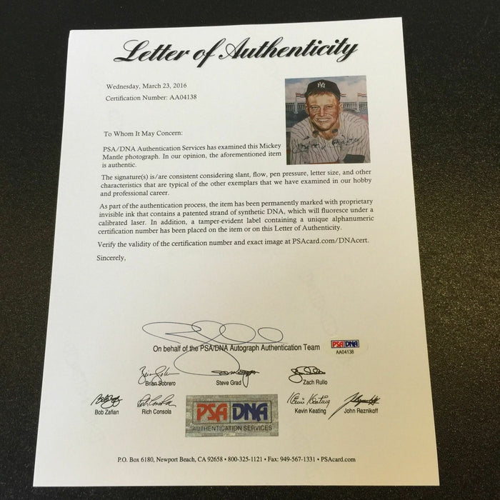 Mickey Mantle Signed autographed Donruss Diamond King Photo PSA DNA LOA