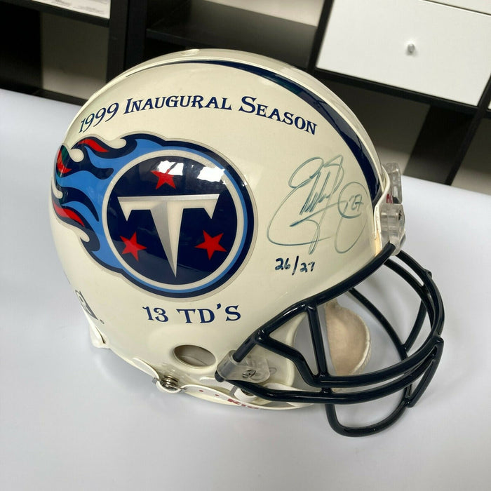 Eddie George Signed 1999 Inaugural Season Game Model Tennessee Titans Helmet UDA