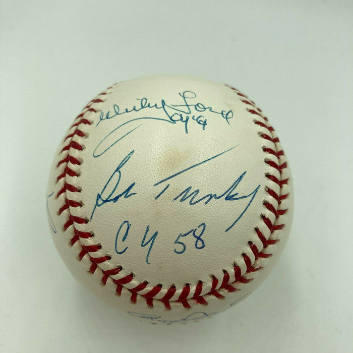 Yankees Cy Young Winners Signed Baseball Whitey Ford Guidry Roger Clemens JSA