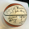 Hall Of Fame Multi Signed Basketball 11 Sigs James Worthy Parish Bing Greer JSA