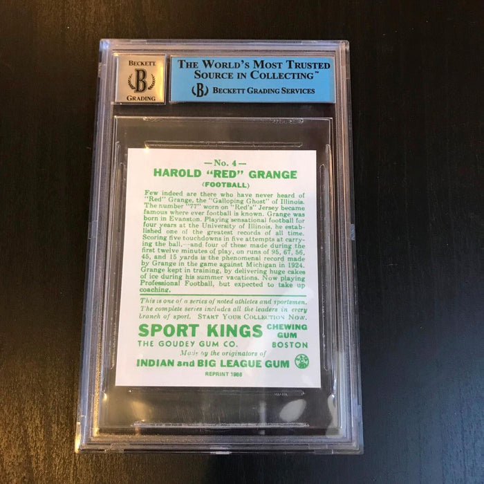 Red Grange Signed 1933 Goudey Sport Kings Rookie RC RP Card Beckett BGS COA RARE