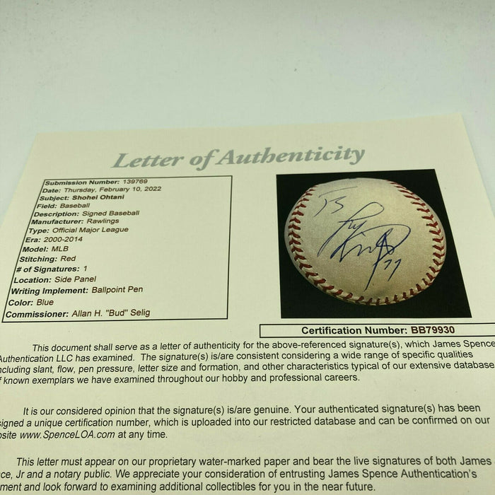 Shohei Ohtani #11 Full Name Pre Rookie Signed Major League Baseball JSA COA