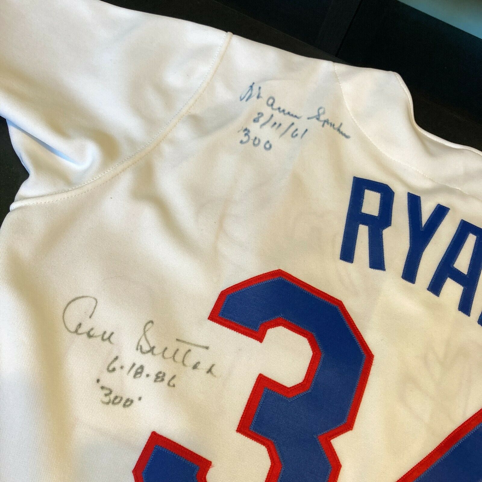 Rare 300 Win Club Signed Jersey Nolan Ryan, Warren Spahn, Tom Seaver JSA COA