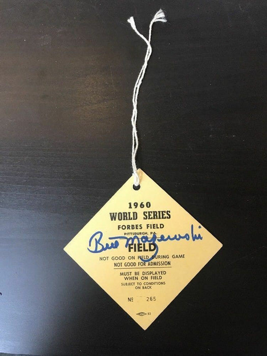 Extraordinary Bill Mazeroski Signed Original 1960 World Series Ticket Pass JSA
