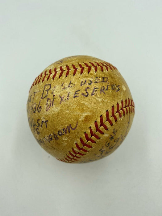 Last Pitch Of The 1936 Minor League World Series Signed Game Used
