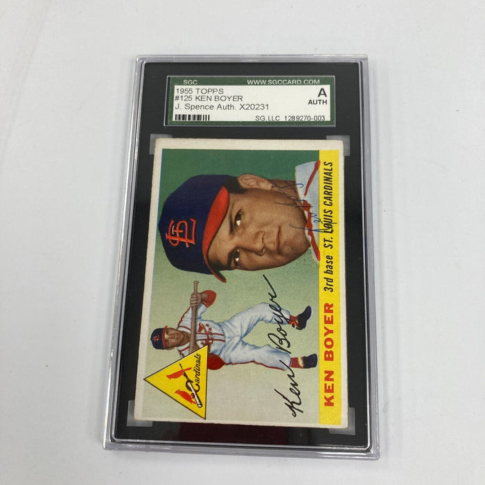 1955 Topps Ken Boyer Signed Autographed RC Rookie Baseball Card SGC JSA