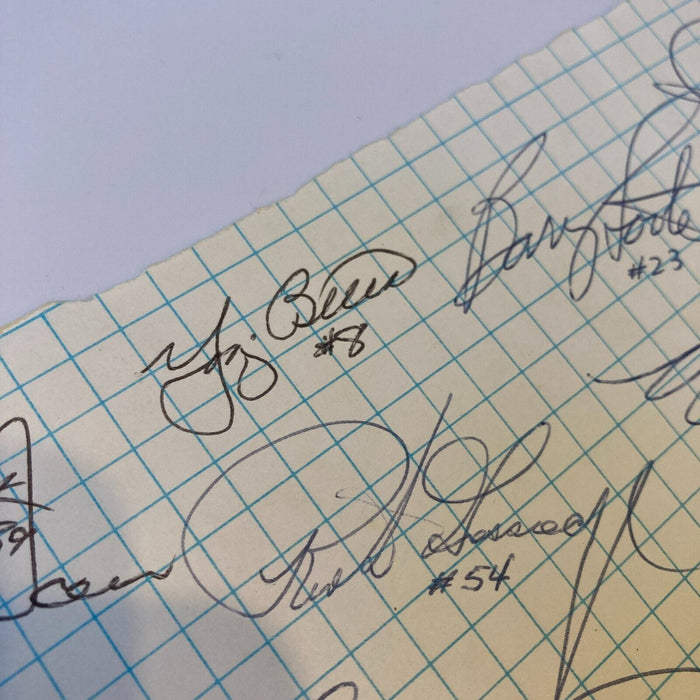 1982 New York Yankees Team Signed Autographed Sheet