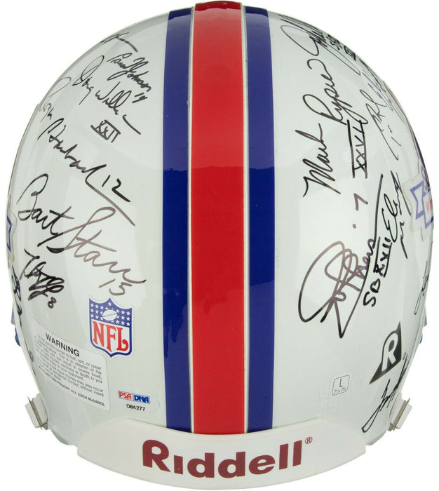 Super Bowl Quarterback Legends Signed Helmet 25 Sigs Tom Brady PSA DNA & Beckett