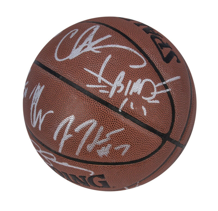 LeBron James & Dwyane Wade 2013-14 Miami Heat Team Signed Basketball JSA COA