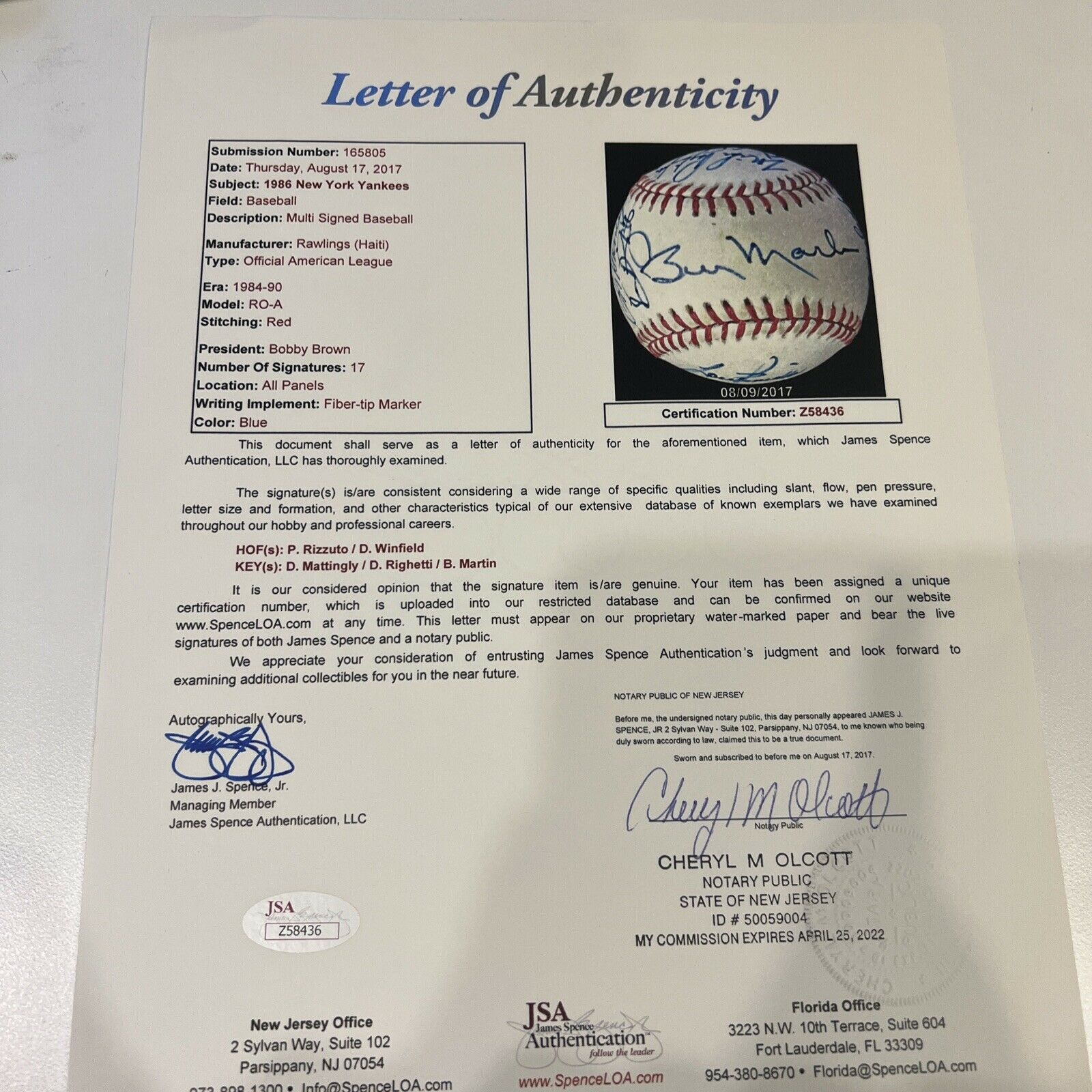 Dave Righetti Signed New York Grey Baseball Jersey (JSA)
