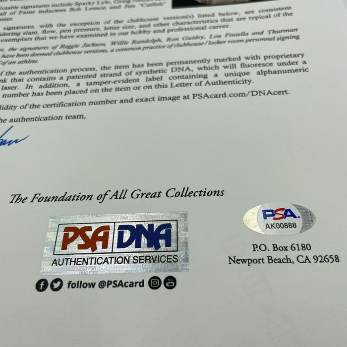 1978 New York Yankees World Series Champs Team Signed Baseball PSA DNA COA