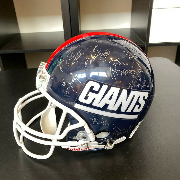 1986 New York Giants Super Bowl Champs Team Signed Authentic Helmet With JSA COA