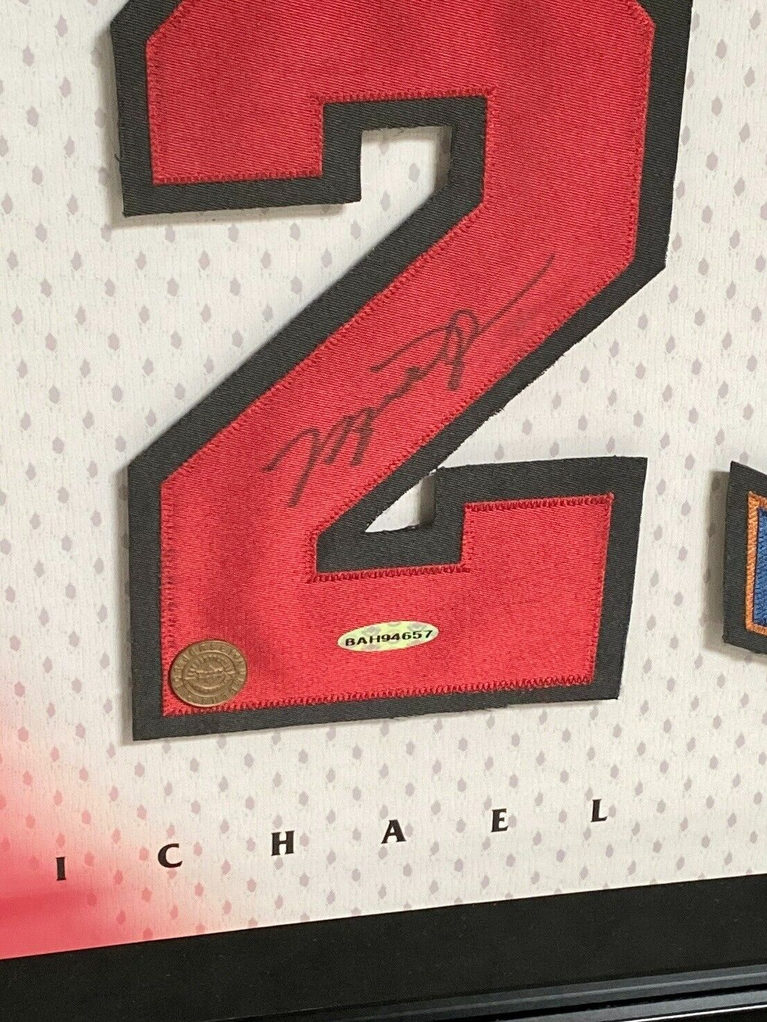 Michael Jordan Signed Jersey Numbers #23 Display Upper Deck UDA