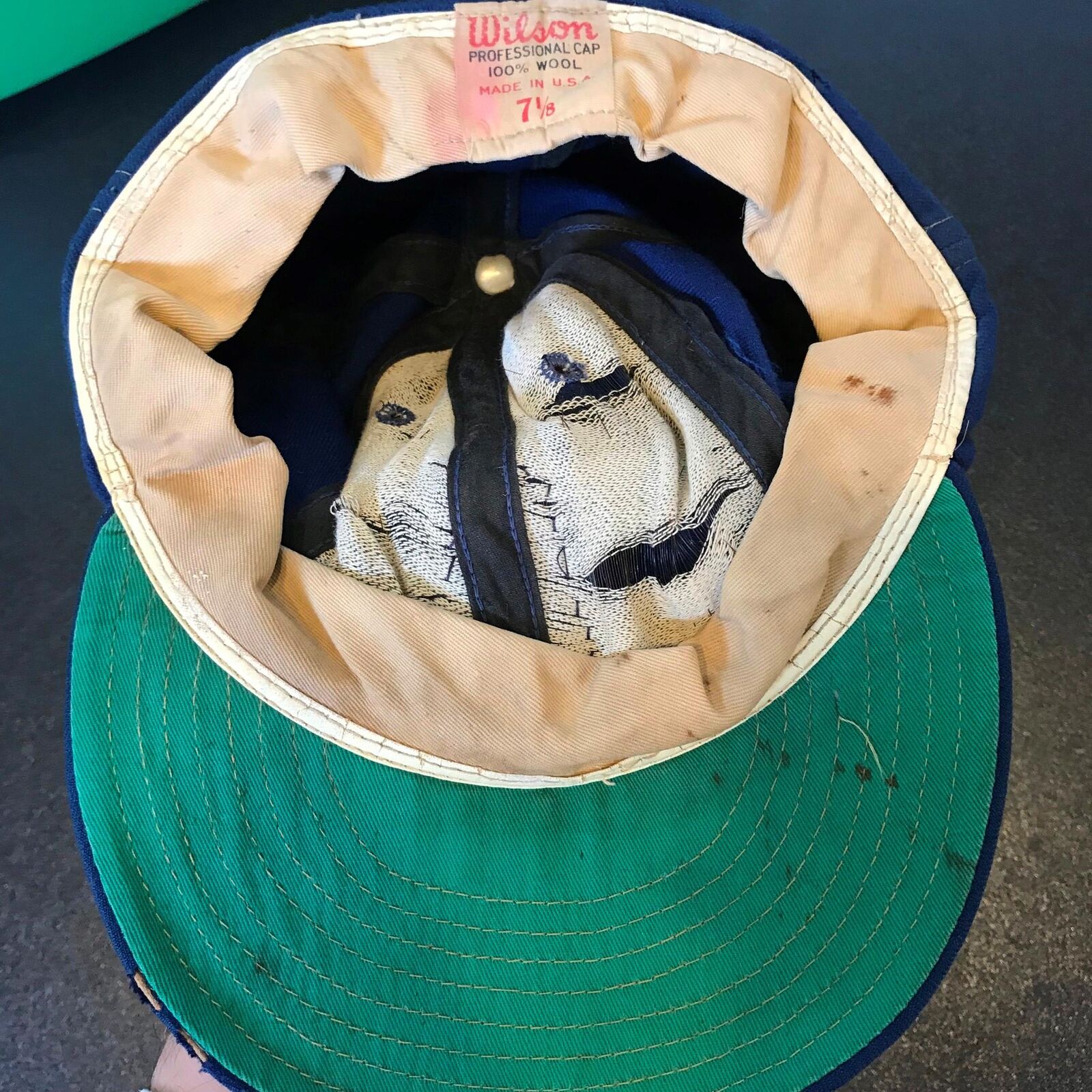 Vintage 1970's Los Angeles Dodgers Game Used Hat Cap Wilson Size 7