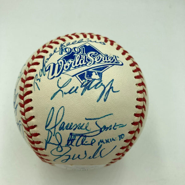 1991 Atlanta Braves NL Champs Team Signed World Series Baseball JSA COA