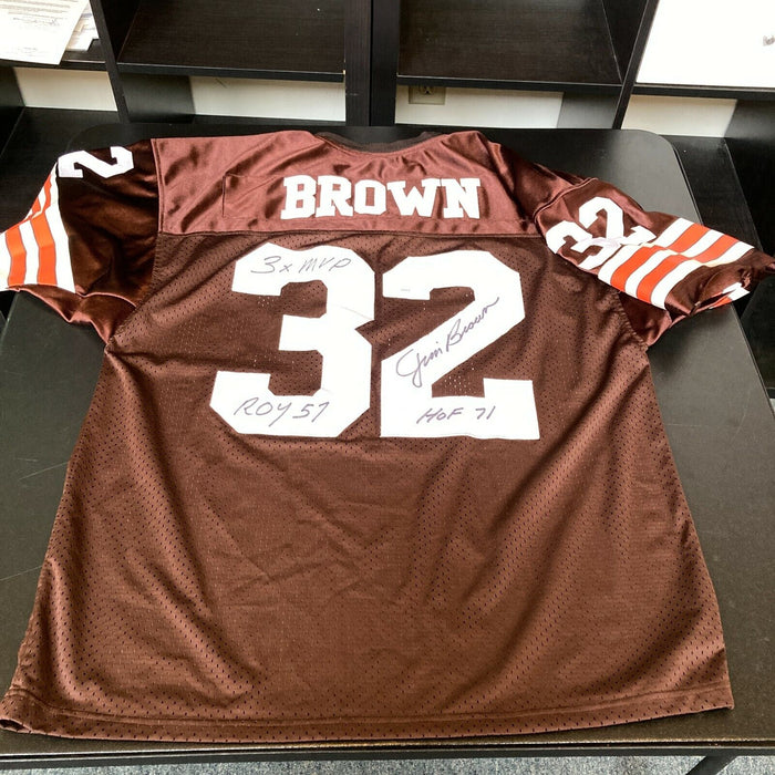 Jim Brown "ROY 1957 3X MVP HOF 1971" Signed Cleveland Browns Jersey JSA COA