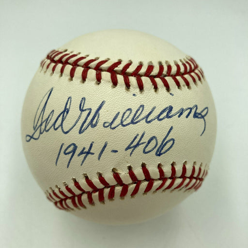 Mint Ted Williams "1941 - .406" Signed Official American League Baseball JSA COA