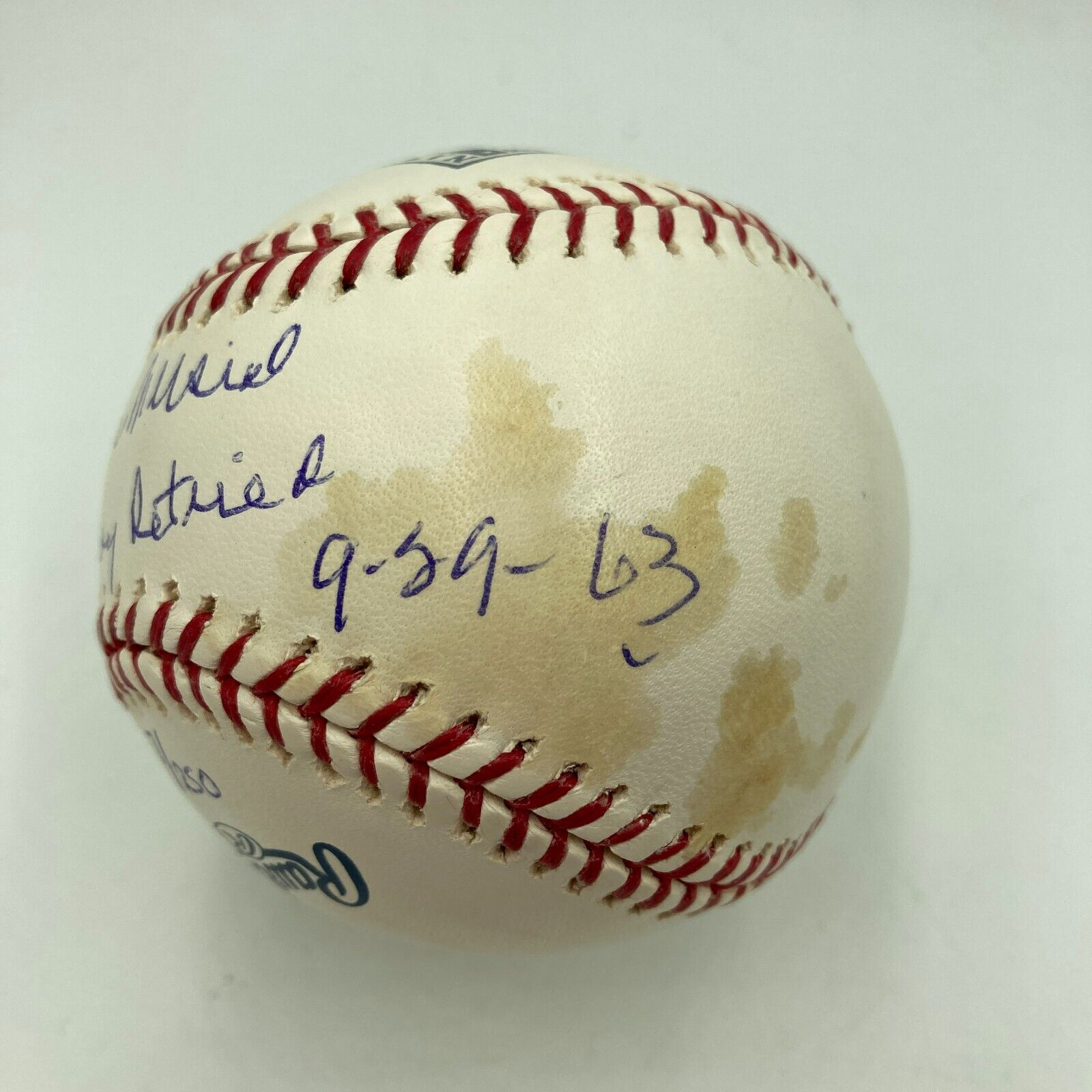 Stan Musial #6 Retired 9-29-1963 Signed Hall Of Fame MLB Baseball JSA COA