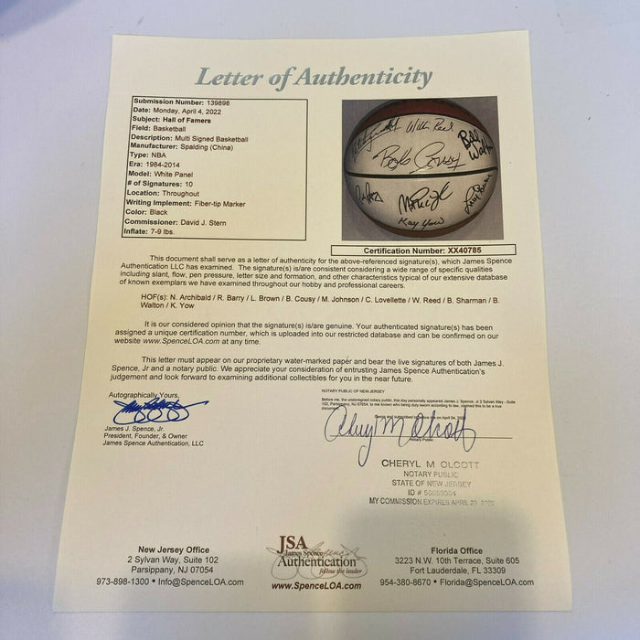 Magic Johnson Hall Of Fame Induction Class Of 2002 Multi Signed Basketball JSA