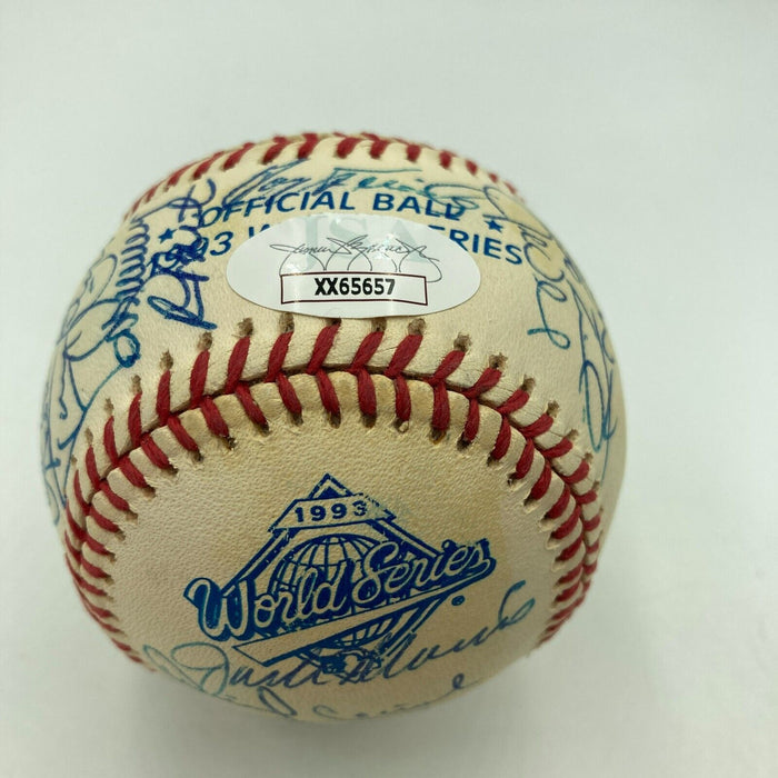 1993 Toronto Blue Jays World Series Champs Team Signed W.S. Baseball JSA COA
