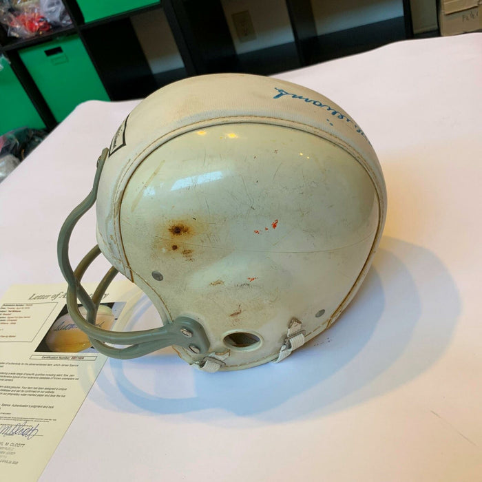1940's Ted Williams Signed Personal Model Full Size Football Helmet With JSA COA