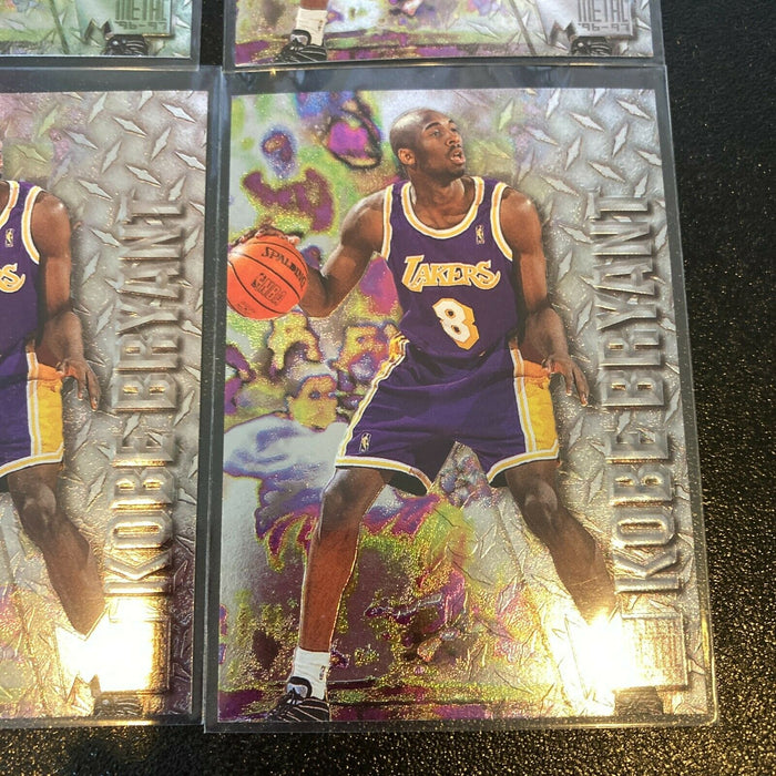 Lot Of (4) 1996-1997 Fleer Metal Kobe Bryant Rookie Cards RC #181