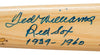 Beautiful Ted Williams "Boston Red Sox 1939-1960" Signed Inscribed Bat Beckett