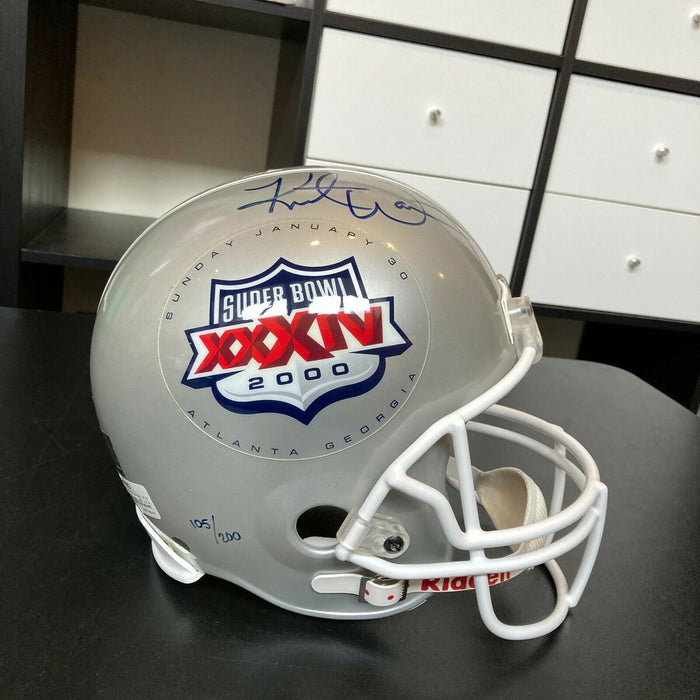 Kurt Warner Signed Full Size 2000 Super Bowl Helmet St. Louis Rams JSA COA