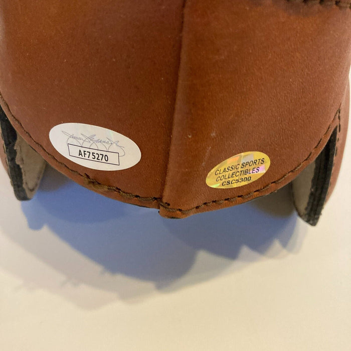 Sammy Baugh "HOF 1963" Twice Signed Vintage Leather Mini Helmet JSA COA