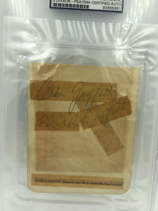 Clark Griffith & Calvin Griffith Signed Autographed Card PSA DNA