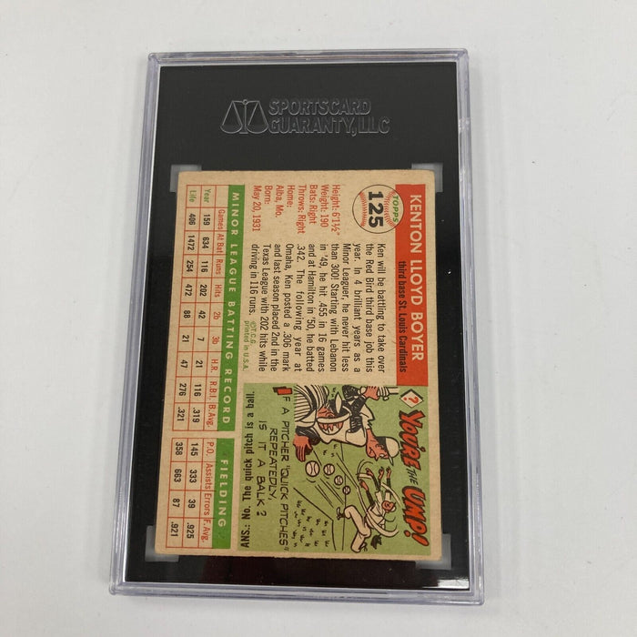 1955 Topps Ken Boyer Signed Autographed RC Rookie Baseball Card SGC JSA