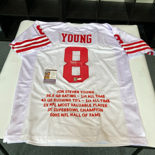 Steve Young Signed San Francisco 49ers STAT Jersey JSA COA