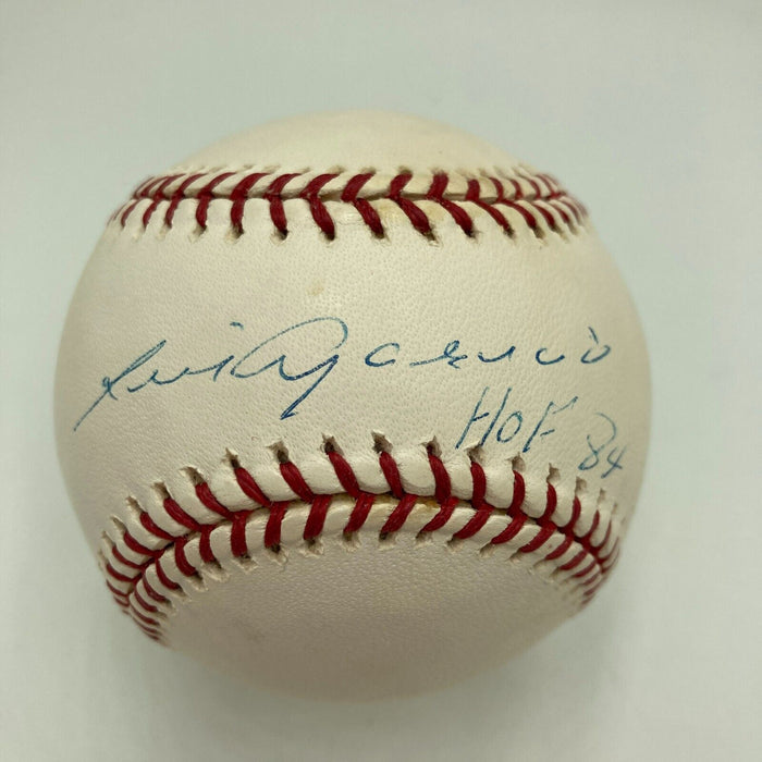 Luis Aparicio HOF 1984 Signed Official National League Baseball JSA Sticker