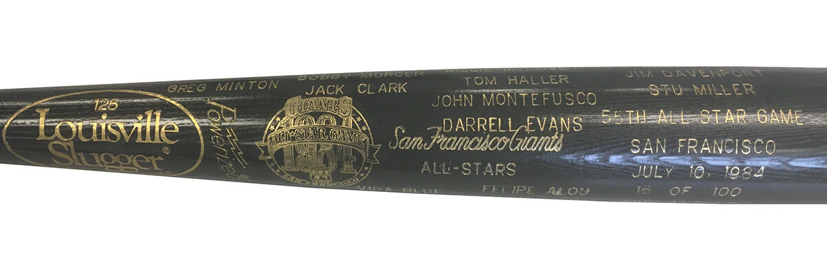 Rare 1984 All Star San Francisco Giants Willie Mays Signed Bat 7 HOF Sigs JSA