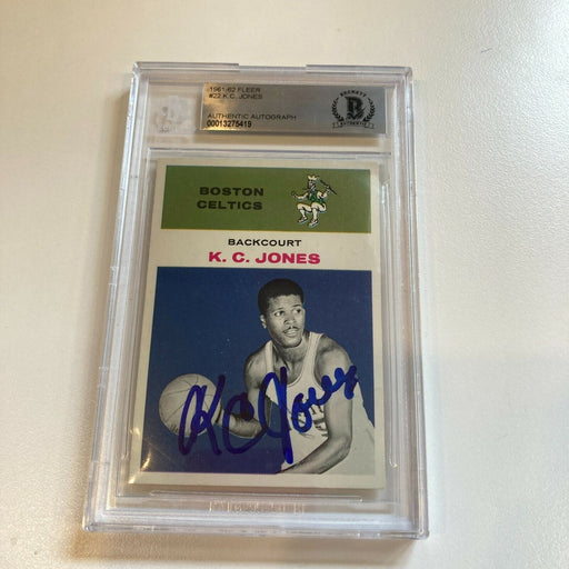 1961-62 Fleer K.C. Jones Signed Rookie RC Card BGS Certified Auto