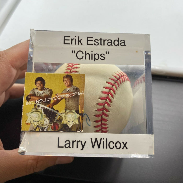 Erik Estrada & Larry Wilcox CHiPs Signed Autographed MLB Baseball With JSA COA
