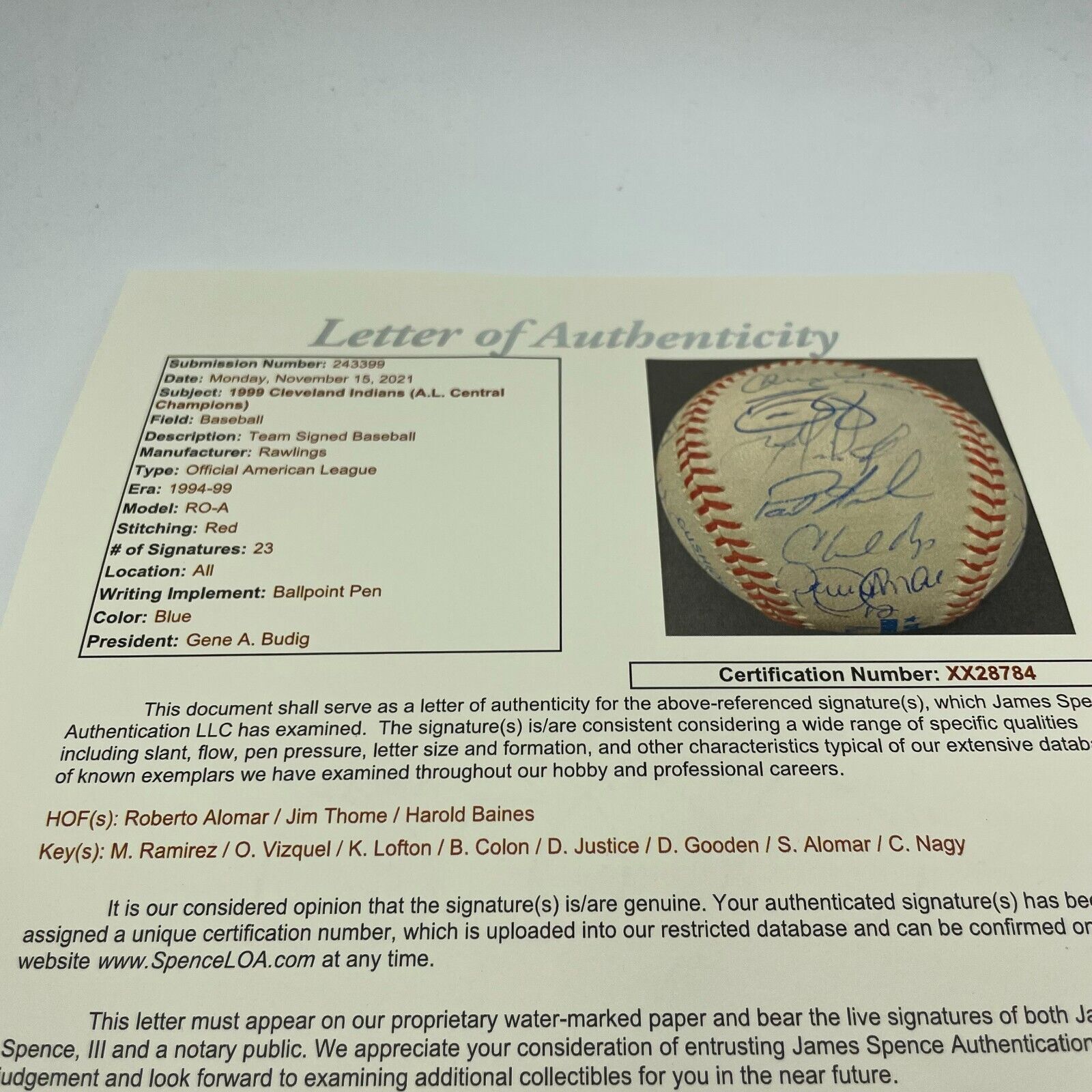 Lot Detail - 1999 Jim Thome Game Used & Signed Cleveland Indians