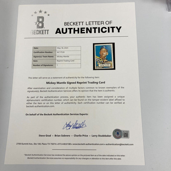 Mickey Mantle Signed 1952 Topps RC 1983 Topps Baseball Card PSA DNA Auto
