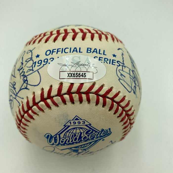 1993 Toronto Blue Jays World Series Champs Team Signed W.S. Baseball JSA COA