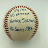 Dave Righetti Signed Heavily Inscribed Stat Baseball With JSA Sticker