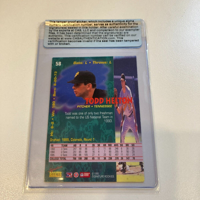 1995 Signature Rookies Todd Helton Signed RC CAS Certified Auto