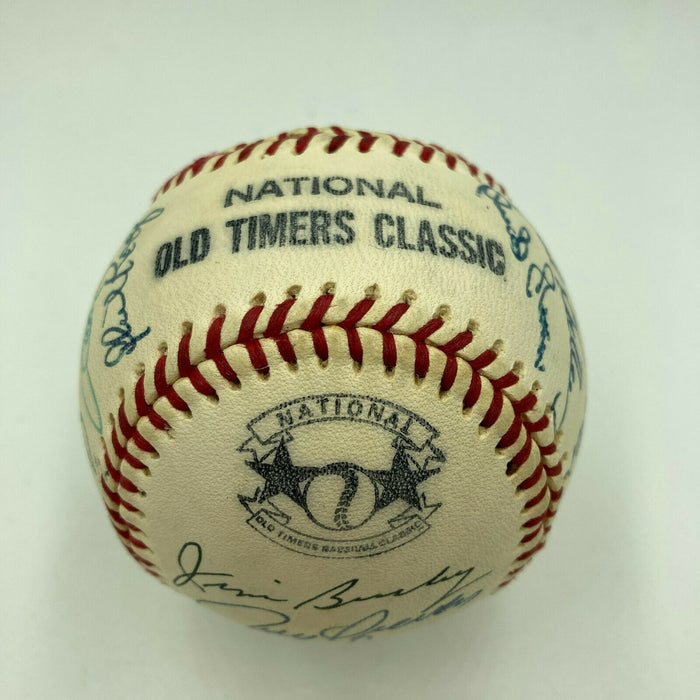 Hall Of Fame Multi Signed Cracker Jack Old Timers Game Baseball Beckett COA