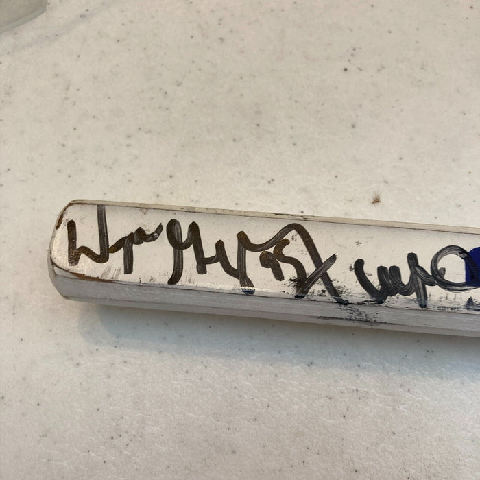 1987 Rendezvous Signed Hockey Stick Wayne Gretzky Mario Lemieux Mark Messier JSA