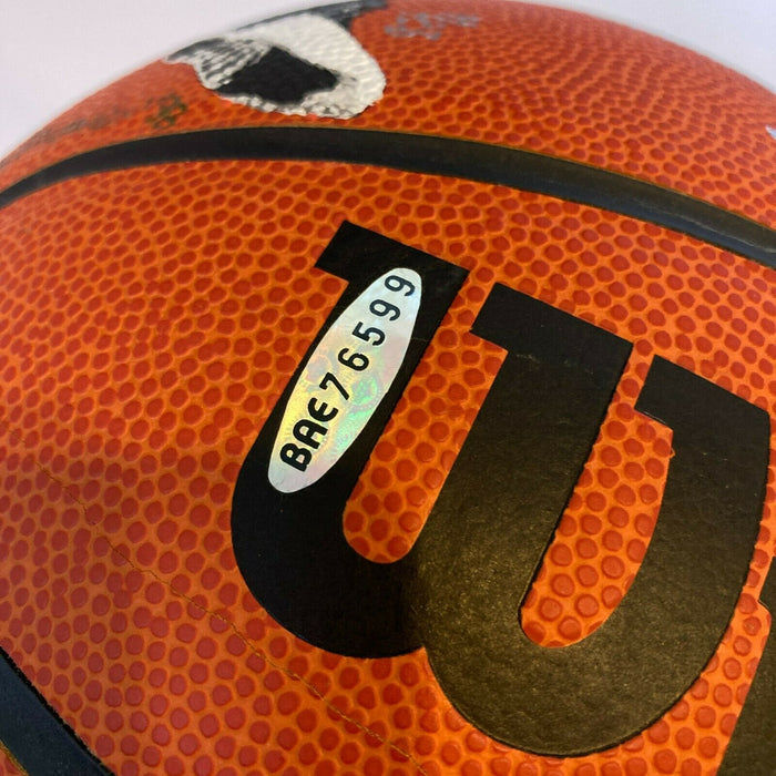 Stunning Michael Jordan Signed Hand Painted Art Basketball UDA Upper Deck #1/23