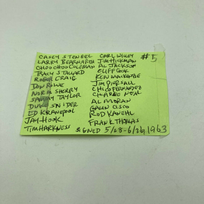 1963 New York Mets Team Signed National League Baseball Casey Stengel